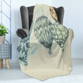 thumbnail image 4 of Vintage Soft Flannel Fleece Throw Blanket, Hot Air Balloons in Soft Tones Fly in the Sky Air High Tourism Design Print, Cozy Plush for Indoor and Outdoor Use, 50" x 60", Green Blue, by Ambesonne, 4 of 5