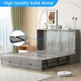 thumbnail image 5 of Puremind Murphy Bed Queen with Tri-Foldable Mattress, Cabinet Bed with Charging Station and Storage Drawer, Murphy Bed Furniture for Guest Room/Home/Office, Gray, 5 of 8