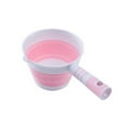 thumbnail image 2 of Collapsible Plastic Water Ladle Folding Scoop for Bath Soaking Cleaning, Portable Water Pourer Dipper Spoon for Camping Travel, Small Shower Bucket Basin Tub Rinse Cup Mug for Hair Washing Pink, 2 of 3