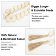 thumbnail image 5 of Large Wood Bead Garland White with 1.6" Diameter Wooden Beads and Tassels, 39.4" Long Rustic Farmhouse Country Wood Beads Garland for Home Tiered Tray Decor, Decorative Beads Garland, 5 of 6