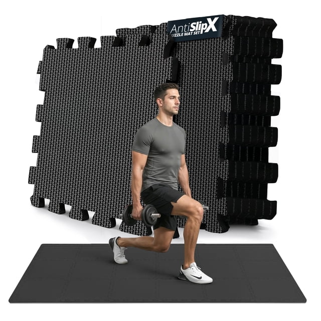 Juego de pisos para gimnasio BeMaxx, 18 unidades, alfombrillas de espuma EVA entrelazadas