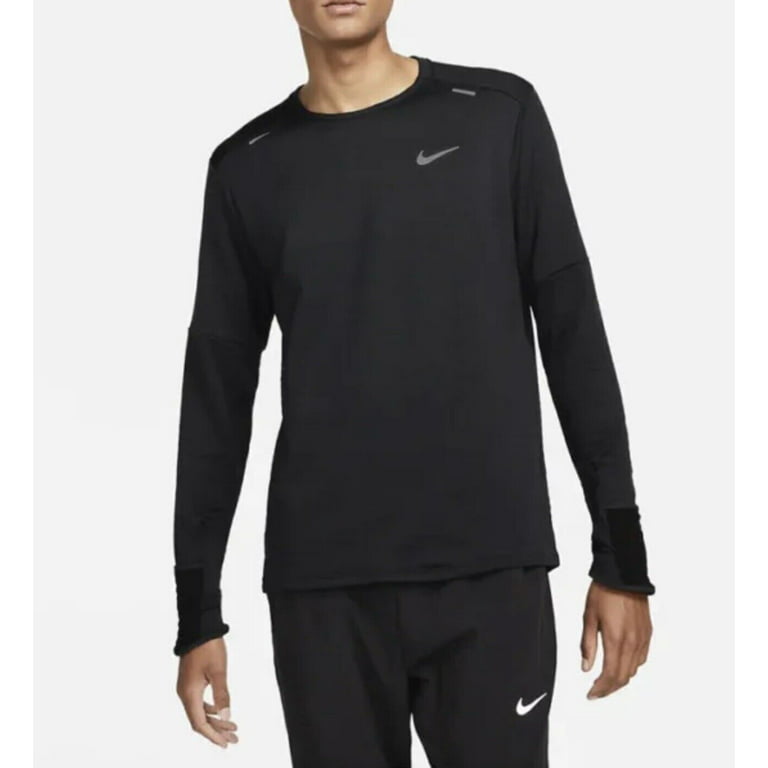Resignación jugador esclavo Nike Therma-Fit Repel Element Running Long Sleeve Shirt Men's Black  DM1169-010 - Walmart.com