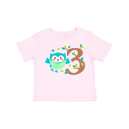 

Inktastic Owl Third Birthday Tree Gift Toddler Boy or Toddler Girl T-Shirt