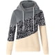 thumbnail image 3 of Sudadera con capucha para mujer, estilo informal, con cuello vuelto, manga larga, con bloques de color, suéteres, tops de otoño, 3 of 5