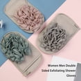 thumbnail image 3 of Guantes de Ducha Seitruly Doble Cara Removedor de Piel Muerta Gris Azul, 3 of 6