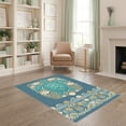 thumbnail image 2 of ODIKA 4'x6' Ultra-Soft Area Rug, Ocean Entry Themed Teal Bathroom Long Nautical Turtle Beachy Playful Expressive None Washable, Bare feet friendly, Silk-Touch for Bedroom Home office, 2 of 7