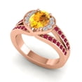 thumbnail image 2 of 2.35 Carat Elegant Oval Cut Citrine & Red Ruby Gemstone Anniversary Ring for Women 18K Rose Gold Size 6 by Diamond-Capitals, 2 of 8