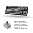 thumbnail image 3 of Keychron K8 Hot-swappable Wireless Bluetooth/Wired USB Mechanical Keyboard with Gateron G Pro Blue Switch/White LED Backlight/N-Key Rollover, Tenkeyless 87-Key Computer, 3 of 8