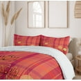 thumbnail image 6 of Ambesonne Floral Duvet Cover Set, Umbellifer Flower Tartan, 2-Calking, Yellow Dark Coral, 6 of 7