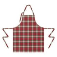 thumbnail image 2 of Red and Green Christmas Plaid Apron-Garden Aprons for Women with Pockets-Cotton Linen Waterproof Kitchen Cooking Gardening Aprons Adjustable for Kitchen,Cooking,BBQ and Salon 32"x27", 2 of 7