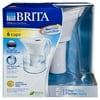 Brita Bella Water Filtration Pitcher, White, BPA Free
