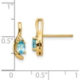 thumbnail image 4 of 14K Yellow Gold Blue Topaz And Diamond Post Earrings (14 X 5) Made In India xbs434, 4 of 5
