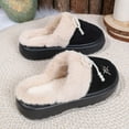 thumbnail image 5 of Women's Slippers Slip-on Round Toe Flat Heel Slides Women's Indoor Home Casual Plus Velvet Warm Fall Winter Trendy Outdoor Decorative Flat Sandals, 5 of 10