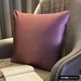 thumbnail image 2 of The HomeCentric Decorative Thow Pillow Covers Light Purple Pack of 2, 12"x12" (30x30 cm) Satin Solid Throw Cushion Covers For Couch, Solid Modern Style - Light Purple Slub Satin, 2 of 10