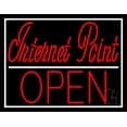 thumbnail image 1 of Red Internet Point Open LED Neon Sign 15 x 19 - inches, Clear Edge Cut Acrylic Backing, with Dimmer - Bright and Premium built indoor LED Neon Sign for Computer & Electronics store decor., 1 of 7