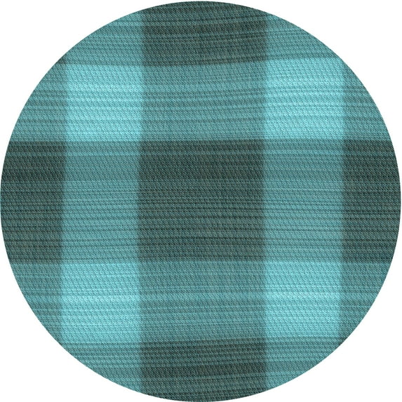 Ahgly Company Machine Washable Indoor Round Transitional Deep-Sea Green Area Rugs, 5' Round