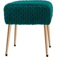 thumbnail image 6 of DUHOME Modern Velvet Upholstered Ottoman, Tufted Footrest Vanity Chair Makeup Chair Vanity Stool for Bedroom Living Room Kids' Room Atrovirens, 6 of 7
