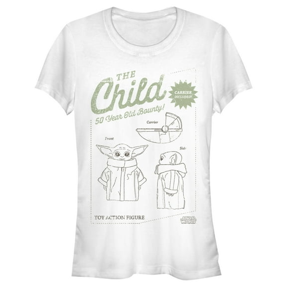 Junior's Star Wars: The Mandalorian The Child 50 Year Old Bounty Graphic Tee White Large