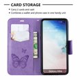 thumbnail image 4 of Allytech Galaxy S10e Case, Slim Fit PU Leather Folio Butterfly Embossed Shockproof Wrist Hand Strap Flip Cards Holder Wallet Case TPU Back Cover for Samsung Galaxy S10e, Violet, 4 of 8