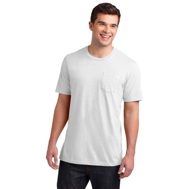 Camiseta de bolsillo District hombre blanco S manga corta