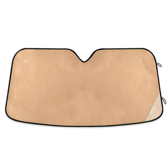 Light Warm Brown Car Windshield Sun Shade Foldable Car Front Window Visor Heat and UV Protection 53x23.5