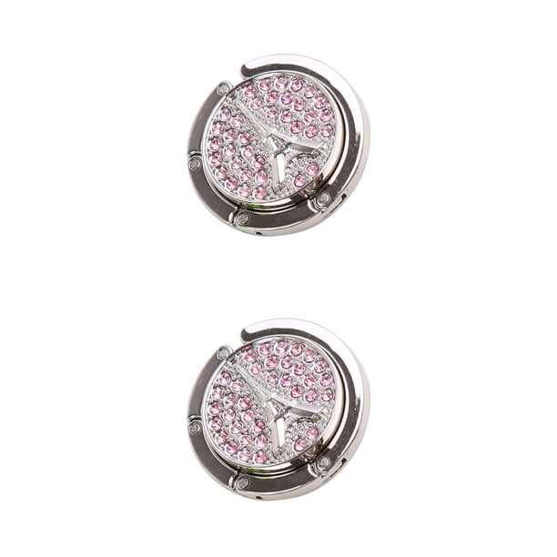 Moyic Bolso colgador de plegable con diamantes de imitación, monedero, soporte de almacenamiento, bolsillo, viaje, hogar, oficina, bolso de mano Rosado 2piezas Moyic CBP263982