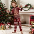 thumbnail image 2 of Family Pajamas Matching Sets - 2 piece Red Christmas Tree Print Long Sleeve Tops + Pants Loungewear Sets, Funny Cartoon Family Christmas Pajamas for Christmas Eve for 4 Years Pjs, 2 of 7