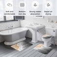 thumbnail image 5 of Grey Geometric Beach Bath Mat 3 Piece Bathroom Rug Set, Ombre Waves Moire Abstract Art Non Slip Bath Rug Contour Mat and Toilet Lid Cover, Absorbent Shower Mats Soft Bath Rugs and Mats Sets, 5 of 8