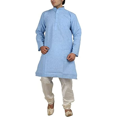 

Royal Men s Cotton Blend Straigh Kurta Blue