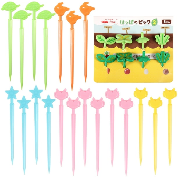 Inteprter Tenedor de comida de dibujos animados de granja de animales de plástico, Idea de regalo portátil y duradero, tenedor de fruta de Kits de decoración para fiestas