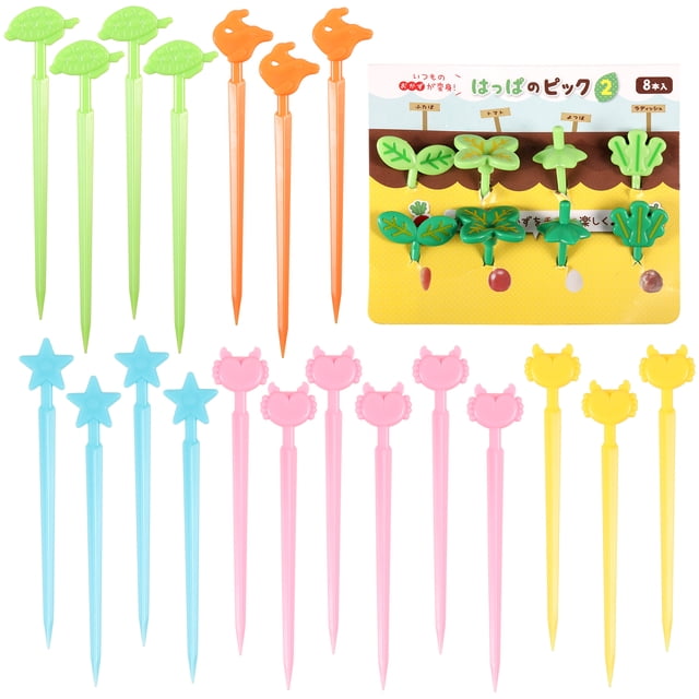 Yuarrent 28x Tenedores De Frutas De Dibujos Animados Para Niños Aspecto Elegante Y Fácil De Limpiar Idea De Regalo Plástico Con Estilo Kits de decoración para fiestas