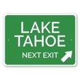thumbnail image 1 of Señal de salida del lago Tahoe, señal de destino, señal de casa del lago, señal de cabaña de metal, tamaño: 16 x 12 pulgadas, 1 of 4