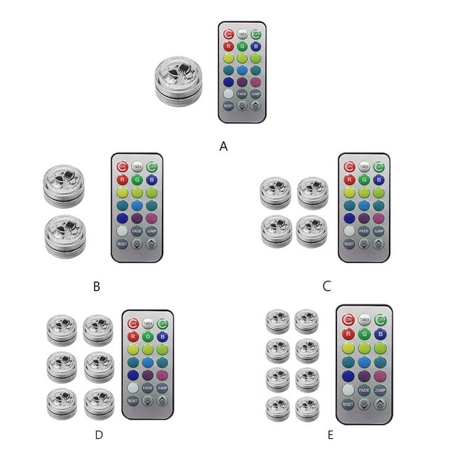 stanreset 1/2/3/5 Wireless LED Car Interior Ambient Light Remote Control Auto with Battery Luminous Lamp for Vase Aquarium Party Decoration 1 light 1 Pc