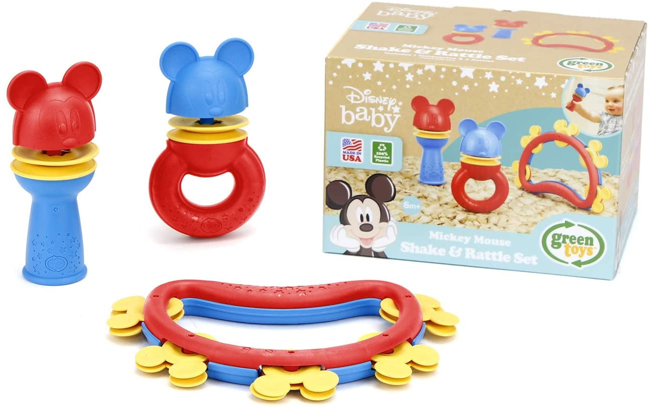 Green Toys Disney Baby Mickey Mouse Shake & Rattle Set