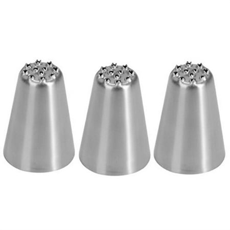 Xiaolanwelc 3PCS Stainless Steel Grass Icing Nozzles Set Christmas Cupcake Mousse Cake Decorating Tips Piping Nozzles DIY