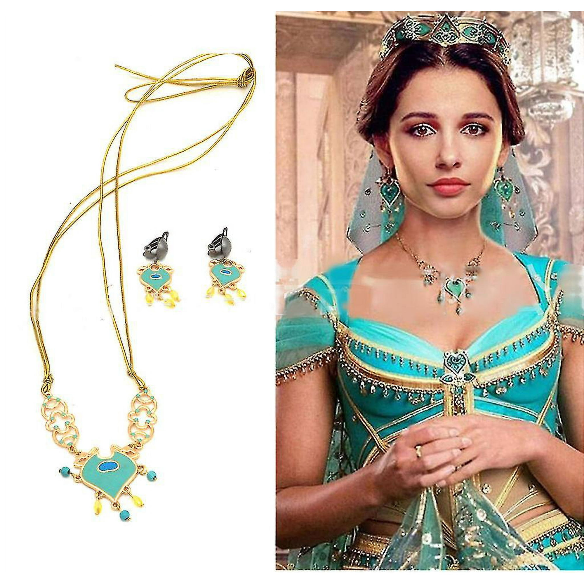 Princess jasmine necklace and earrings outlet