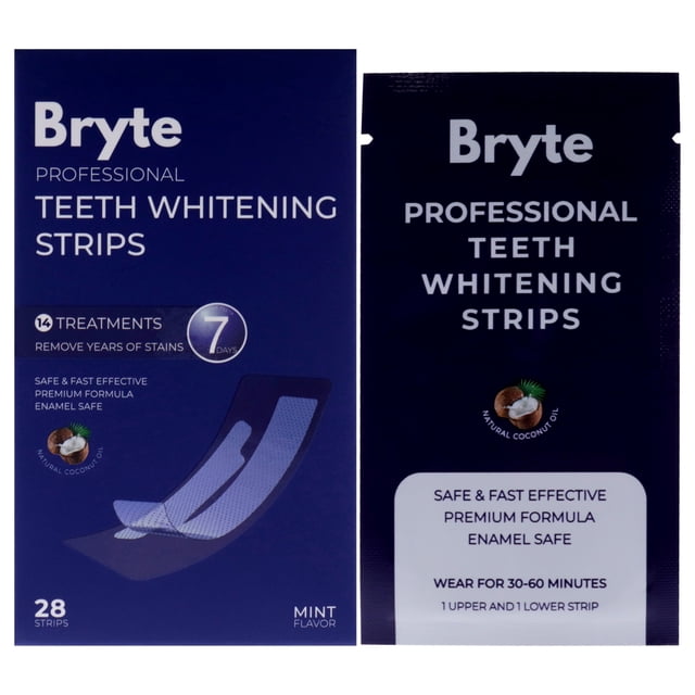 Tiras blanqueadoras de dientes profesionales de Bryte para unisex - Tiras de 28 piezas