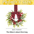 thumbnail image 4 of Christmas Mini Cabinet Wreath, 10" Norfolk Pine Wreath with Bow Red Berry for Chair, Artificial Small Kitchen Wreath for Window Front Door Farmhouse Wall Pillars Xmas Decor 1Pc,Red Black Plaid, 4 of 4