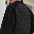 thumbnail image 4 of TRUNZI Women's Fleece Quilted Bomber Jackets Long Sleeve Zip Up Jackets for Fall Winter with Pockets, 4 of 9