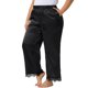 thumbnail image 4 of Pantalones de pijama de satén con encaje para mujer de tallas grandes Agnes Orinda, elásticos, suaves, de pierna ancha, 3X, negros, 4 of 6