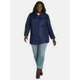 thumbnail image 2 of Big Chill Women's and Women's Plus Chevron Quilted Puffer Jacket with Hood, Sizes S-3X, 2 of 8