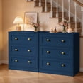 thumbnail image 7 of CozyHome Set of 2 Bedside Tables, Modern 3-Drawer Wooden Nightstands with Gold Knobs, Functional Accent Cabinets for Bedroom or Living Room, 7 of 7
