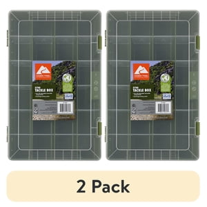 Ozark Trail Large Tackle Box 3700, 2-Pack Green