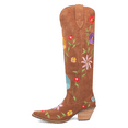 thumbnail image 2 of Dingo Womens Flower Power Embroidered Floral Snip Toe Pull On Cowboy  Tall, 2 of 2