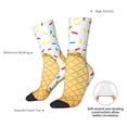 thumbnail image 4 of Picia White Ice Cream Print Athletic Socks for Men & Women – Cushioned Moisture-Wicking Crew Socks for Sports, Running, and Training, Soft & Breathable Size 5-11, 4 of 6