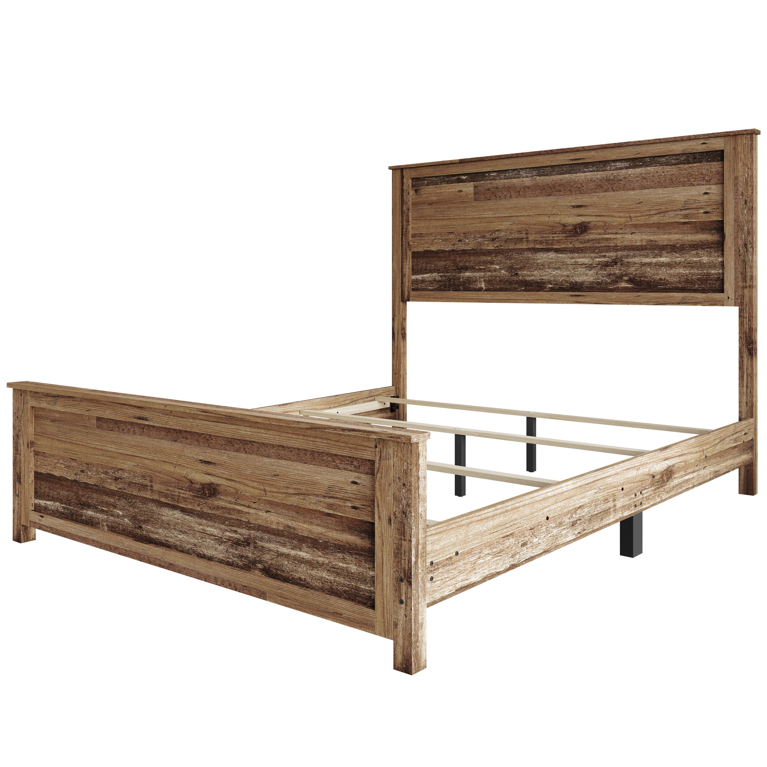 Home Design Racine King Panel Bed Frame, Vintage Oak