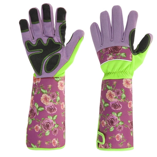 Guantes de jardín de cuero a prueba de espinas, guantelete de trabajo para mujeres#3