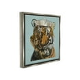 thumbnail image 4 of Stupell Industries Tiger in Tiara Portrait Animals & Insects Painting Gray Floater Framed Canvas Art Print Wall Art, 18 x 18, 4 of 10