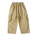 thumbnail image 7 of Cargo Pants for Boys Streetwear Casual Wide Leg Sweat Pants with Pockets Elastic Waist Trousers Size 3-15, 7 of 7