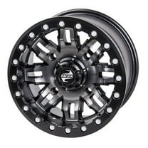 4/156 Tusk Teton Beadlock Wheel 14x7 4.0 3.0 Gun Metal/Black for Kawasaki MULE Pro-FXT 2015-2018